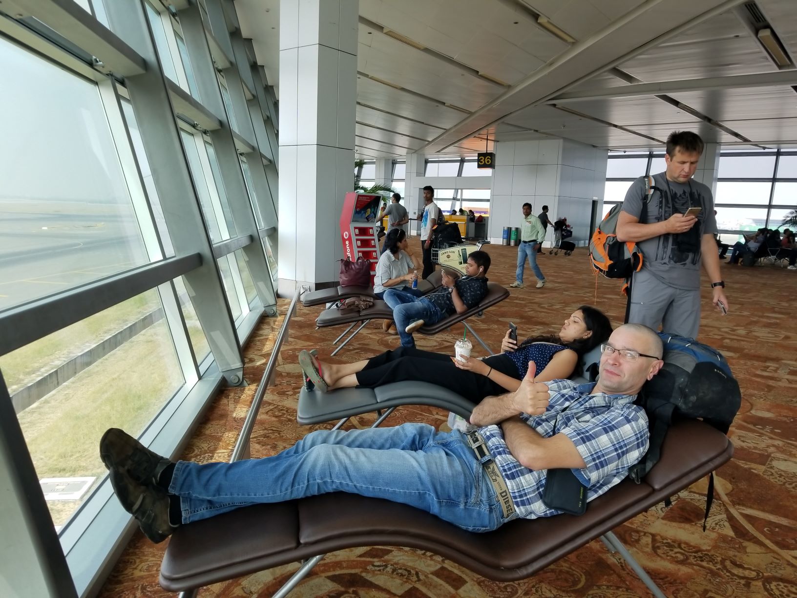 Delhi airport - in terminal next to flight to Bagdogra.