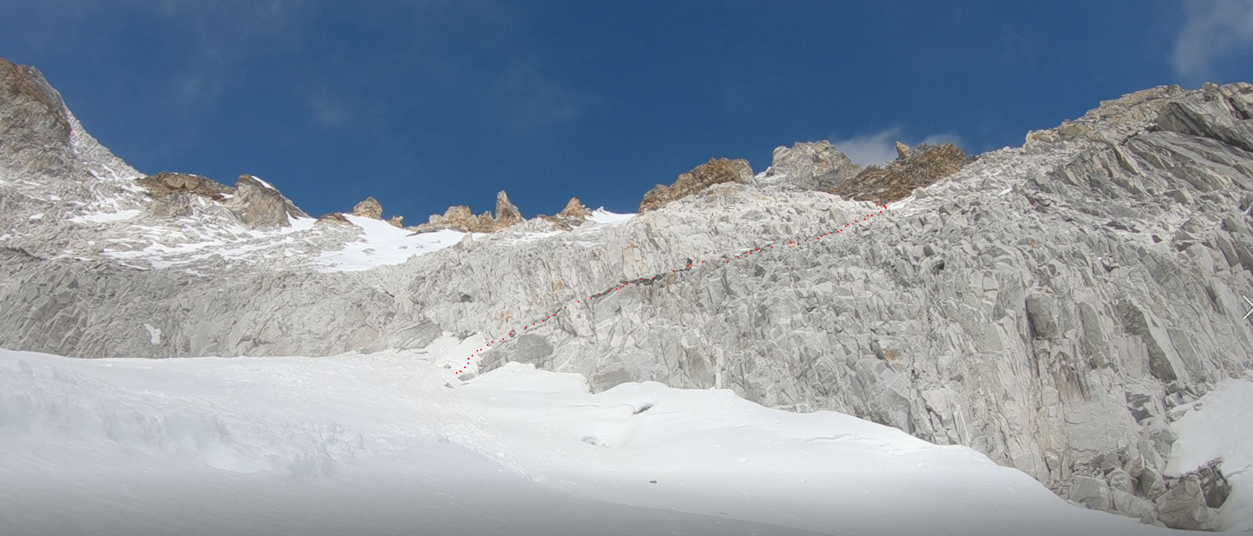 Look at the main wall from the glacier